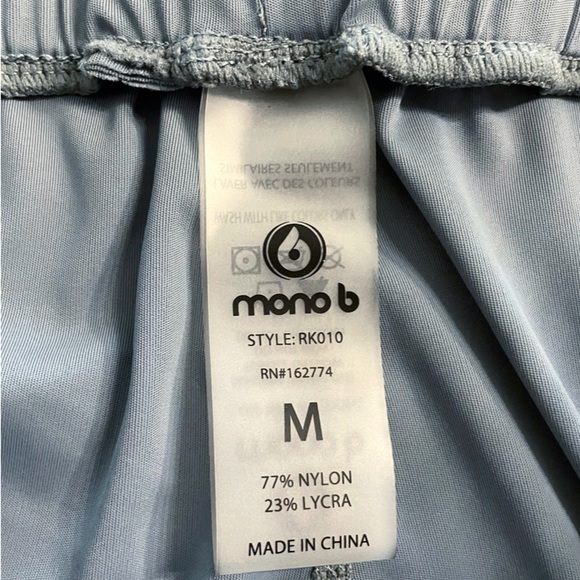 Mono B Pleated Front Jogger Square Neck Sports Bra Set Women’s M Dusty Blue EUC - Picture 9 of 9